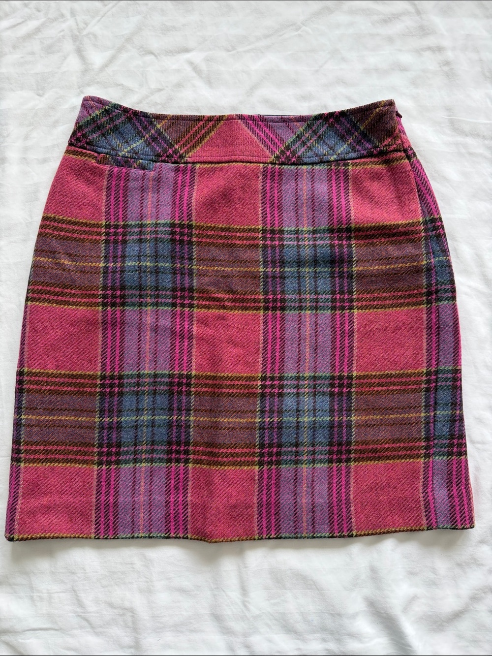 L.L. Bean Pink and Purple Plaid Mini Skirt with Dark Accents